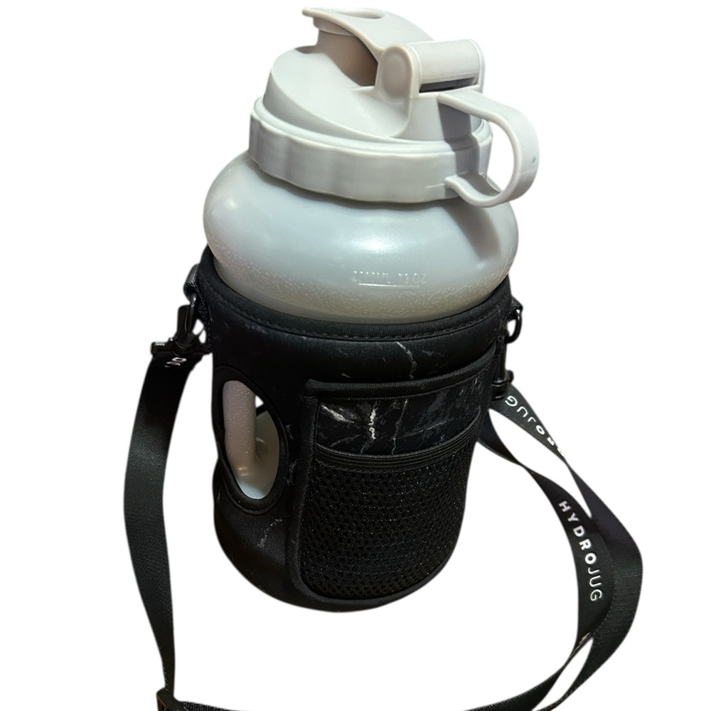 HydroJug White Bottle with Black Marble Carrier